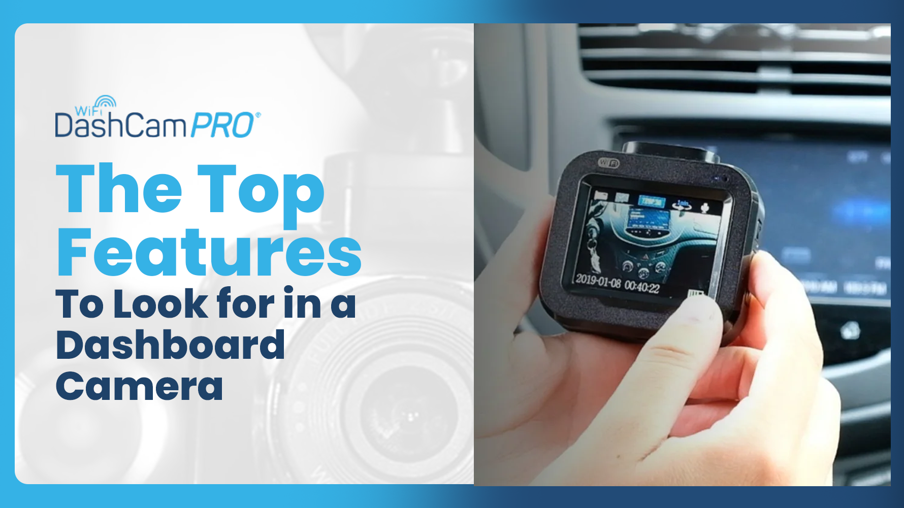 Car dash cam showing real-time footage — top features of WiFi DashCam Pro.